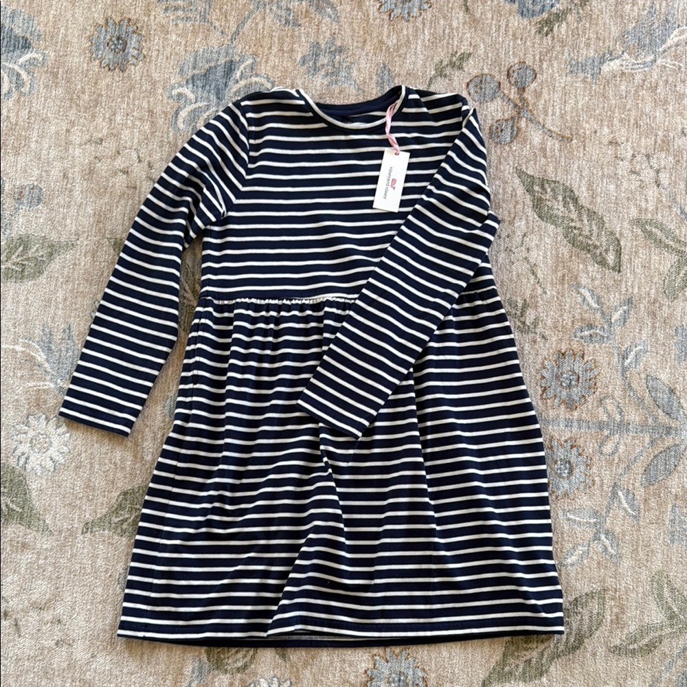 Vineyard Vines Blue and White Striped Long Sleeve Dress